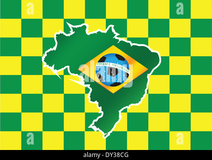 Brasilien Karte und Flagge Thema Idee design Stockfoto