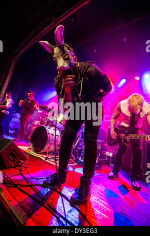 Detroit, Michigan, USA. 5. April 2014. MATTHEW TYBOR von The Bunny The Bear durchführen auf der #MSITOUR2014 in St Andrews Hall in Detroit, MI am 2. April 2014 © Marc Nader/ZUMA Wire/ZUMAPRESS.com/Alamy Live News Stockfoto