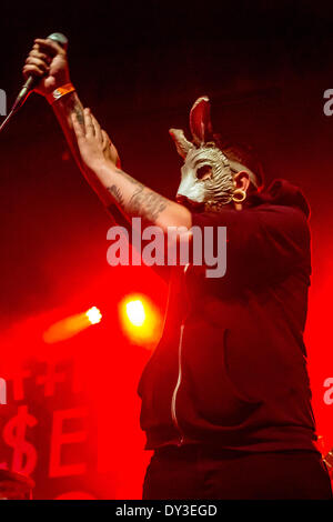 Detroit, Michigan, USA. 5. April 2014. MATTHEW TYBOR von The Bunny The Bear durchführen auf der #MSITOUR2014 in St Andrews Hall in Detroit, MI am 2. April 2014 © Marc Nader/ZUMA Wire/ZUMAPRESS.com/Alamy Live News Stockfoto