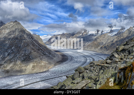 Aletsch Gletscher, Schweiz Stockfoto