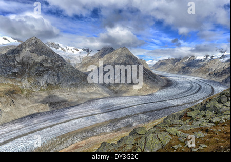 Aletsch Gletscher, Schweiz Stockfoto