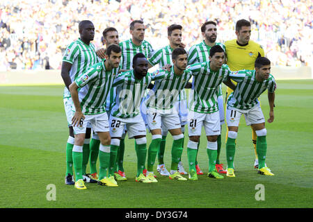 Barcelona, Spanien. 5. April 2014. Betis-Team in der Partie zwischen FC Barcelona und Betis für die Woche 32 der spanischen Liga, gespielt im Camp Nou am 5. April 2014. Foto: Joan Valls/Urbanandsport/Nurphoto. Joan Valls/NurPhoto/ZUMAPRESS.com/Alamy © Live-Nachrichten Stockfoto