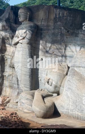 Polonnaruwa, Sri Lanka. Riesige Buddha-Statuen in Gal Vihara Stockfoto