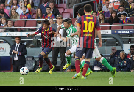 Barcelona, Spanien. 5. April 2014. Neymar in Aktion während der spanischen Liga-Spiel zwischen FC. Barcelona und Real Madrid im Nou Camp Stadion Credit: Action Plus Sport/Alamy Live News Stockfoto