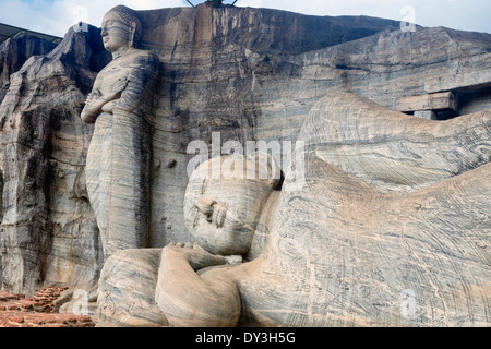 Polonnaruwa, Sri Lanka. Riesige Buddha-Statuen in Gal Vihara Stockfoto