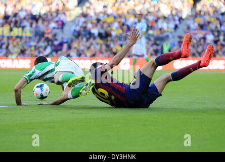 Barcelona, Spanien. 5. April 2014. Sergio Busquets in der Partie zwischen FC Barcelona und Betis für die Woche 32 der spanischen Liga, gespielt im Camp Nou am 5. April 2014. Foto: Joan Valls/Urbanandsport/Nurphoto. Joan Valls/NurPhoto/ZUMAPRESS.com/Alamy © Live-Nachrichten Stockfoto