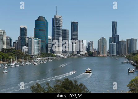Brisbane River und die Skyline von Brisbane, Queensland, Australien. Stockfoto