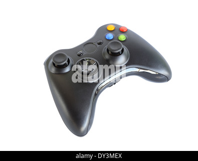 Video-Game-Controller, die isoliert auf weißem Hintergrund (mit Clipping-Pfad) Stockfoto