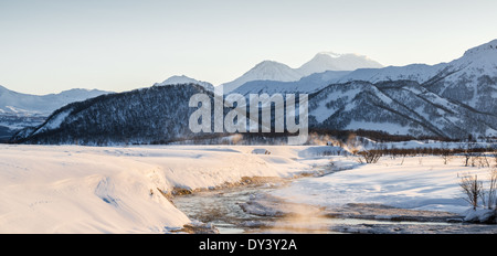 Nalychevo Naturpark bei Sonnenaufgang Stockfoto