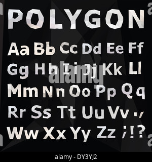 Alphabet. Polygonale Schriftsatz. Geometrischen Stil. Vektor-Illustration. Stockfoto
