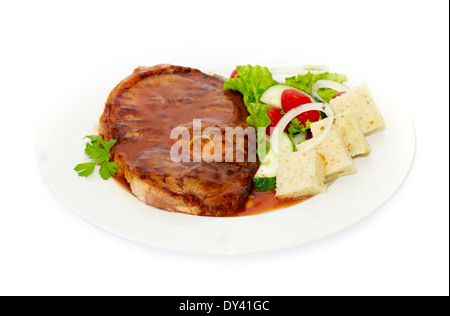 Rindfleisch mit Cracker mit Gemüse in sauce Stockfoto