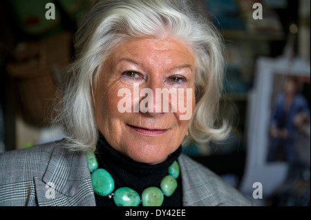 'S sweet anpacken Shop, Usk, mit Manager jean Williams gesehen, Angeln fliegen. Stockfoto