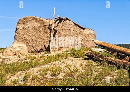 Hilltop Turm Kiva, Picuris Pueblo in New Mexico Stockfoto