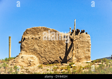 Hilltop Turm Kiva, Picuris Pueblo in New Mexico Stockfoto