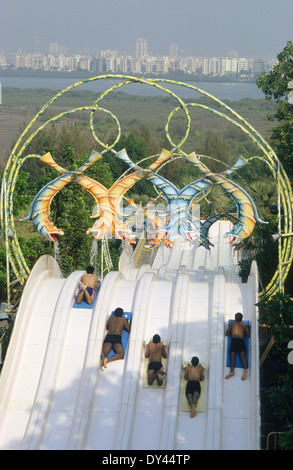 Indien Mumbai Bombay, künstliche Wasserpark wasserreich Stockfoto