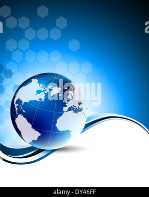 Tech-Hintergrund mit globe Stockfoto