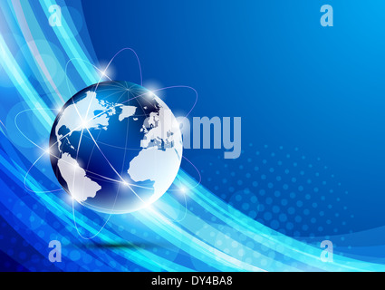 Hintergrund mit Globus Stockfoto