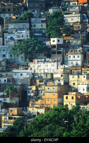 Von Rocinha Favela Blick über Rio de Janeirio, Brasilien, Südamerika Stockfoto