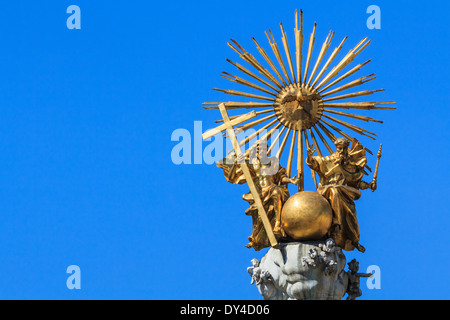 Golden Trinity oben eine Pestsäule in Linz, Österreich Stockfoto