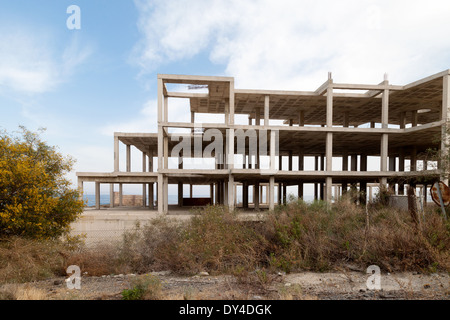 Ein unvollendet Hotel Arbeiten eingestellt aufgrund der Rezession in Almeria, Andalusien, Spanien, Europa Stockfoto