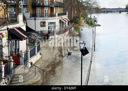 Überschwemmungen in Staines auf Themse, Spelthorne, Surrey England Themse. Stockfoto