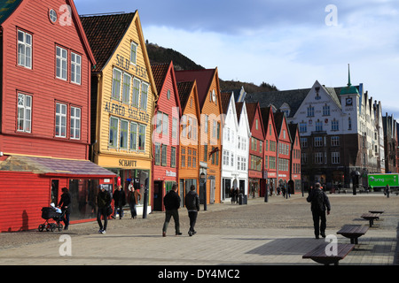 UNESCO-Weltkulturerbe Bryggen in Bergen, Norwegen Stockfoto