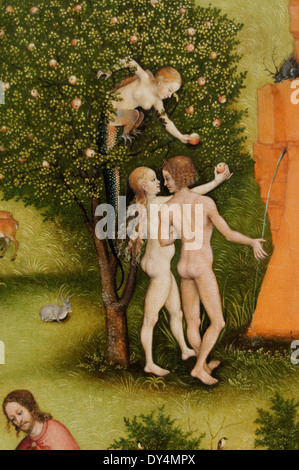 Lucas Cranach - Blatt Alter Urteil - Adam und Eve In der Garten der Lüste - 1524 - XVI th Jahrhundert - deutsche Schule Stockfoto