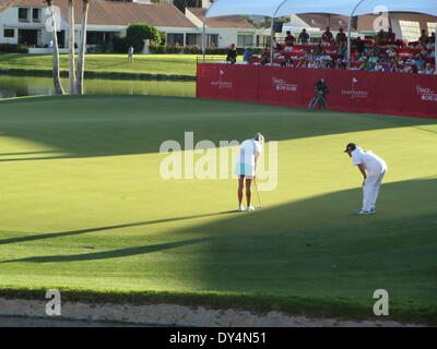 Rancho Mirage, Kalifornien, USA. 7. April 2014. Lexi Thompson (USA) gewinnt die Kraft Nabisco Championship First Ladys "Major" LPGA Golf-Event des Jahres im Mission Hills Golf Club von 3 Schüsse. Bildnachweis: Motofoto/Alamy Live-Nachrichten Stockfoto