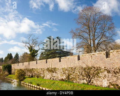 Graben der Bischofspalast, Wells Somerset England UK Europa Stockfoto