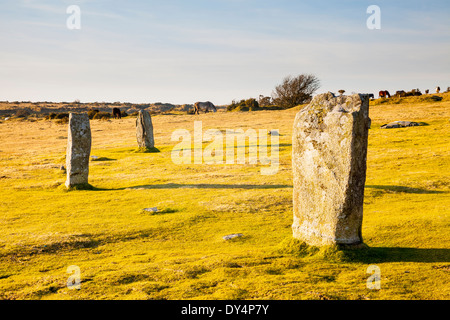 Die Hurlers Bronzezeit Steinkreis am Schergen in der Nähe von Liskeard Cornwall England UK Europe Stockfoto