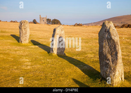 Die Hurlers Bronzezeit Steinkreis am Schergen in der Nähe von Liskeard Cornwall England UK Europe Stockfoto