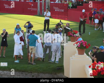 Rancho Mirage, Kalifornien, USA. 7. April 2014. Lexi Thompson (USA) gewinnt die Kraft Nabisco Championship First Ladys "Major" LPGA Golf-Event des Jahres im Mission Hills Golf Club von 3 Schüsse. Bildnachweis: Motofoto/Alamy Live-Nachrichten Stockfoto