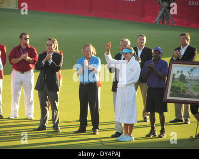 Rancho Mirage, Kalifornien, USA. 7. April 2014. Lexi Thompson (USA) gewinnt die Kraft Nabisco Championship First Ladys "Major" LPGA Golf-Event des Jahres im Mission Hills Golf Club von 3 Schüsse. Bildnachweis: Motofoto/Alamy Live-Nachrichten Stockfoto