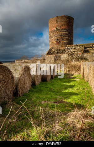 Skelton Park Minen, Upcast Welle (385 Fuß tief) & Schiele Fan Haus, Skelton, Teesside, England Stockfoto