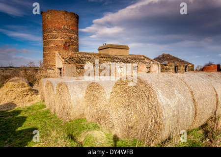 Skelton Park Minen, Upcast Welle (385 Fuß tief) & Schiele Fan Haus, Skelton, Teesside, England Stockfoto