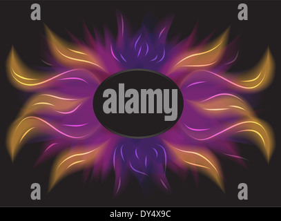 abstrakte Komposition der Farben unterstreicht auf schwarzem Hintergrund Stockfoto