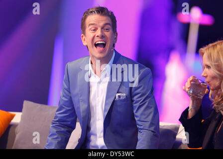 Deutsche TV-Show Wetten dass..? am Samstag, 05.04.2014 in Offenburg mit Gastgeber Markus Lanz hinter der Kamera Stockfoto