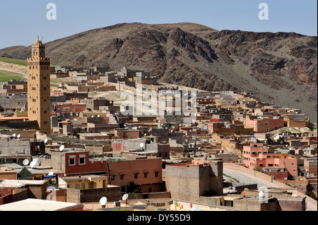 Dorf von Taddarte Moulay Ibrahim (oder Brahim) in den Ausläufern des Atlas-Gebirges über Marrakesch, Marokko Stockfoto