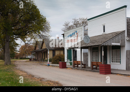 USA, Nebraska, Grand Island, Stuhr Museum des Prairie-Pioniers, Dorfstraße Stockfoto