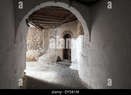 Tor in der alten Medina. Historischen Zentrum von Stadt Tanger, Marokko Stockfoto