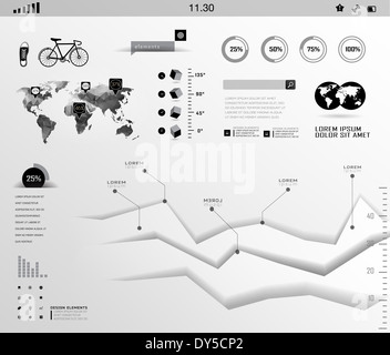 Eingestellte Elemente von Infografiken Stockfoto