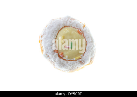 Donuts mit Creme isoliert auf weißem Hintergrund. Stockfoto
