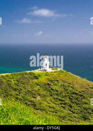 Blick auf den Cape Reinga Leuchtturm am weitesten Nordpunkt in Neuseeland. Stockfoto