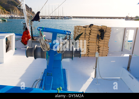 Javea Xabia Fischerboote im Hafen am Mittelmeer Alicante Spanien Stockfoto