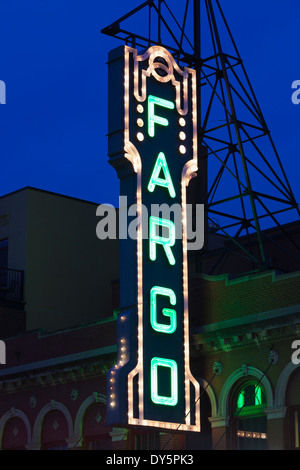 USA, North Dakota, Fargo, Fargo Theater, Festzelt, Abend Stockfoto