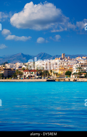 Javea Xabia Skyline-Blick vom Mittelmeer-Alicante-Spanien Stockfoto