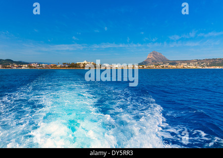 Javea Xabia Skyline-Blick vom Mittelmeer-Alicante-Spanien Stockfoto