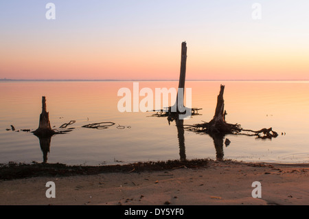 Sonnenaufgang über dem Rehobeth Bay, Delaware. Stockfoto