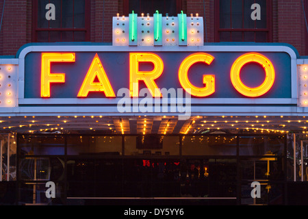 USA, North Dakota, Fargo, Fargo Theater, Festzelt, Abend Stockfoto