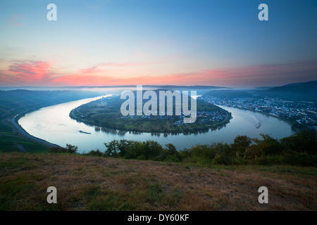 Rhein-Sinuosity in der Nähe von Boppard, Rhein, Rheinland-Pfalz, Deutschland Stockfoto